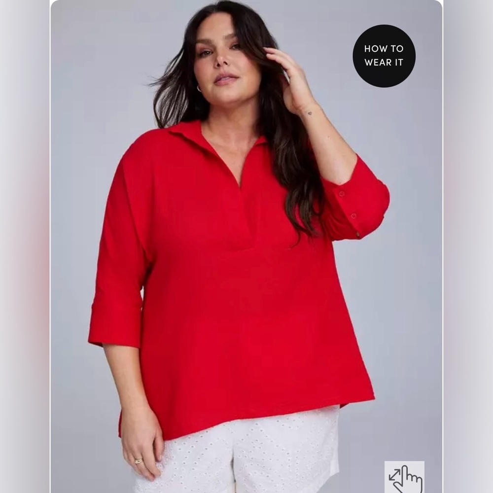 NWT Torrid Belle Isle RED Tunic Top 2X
